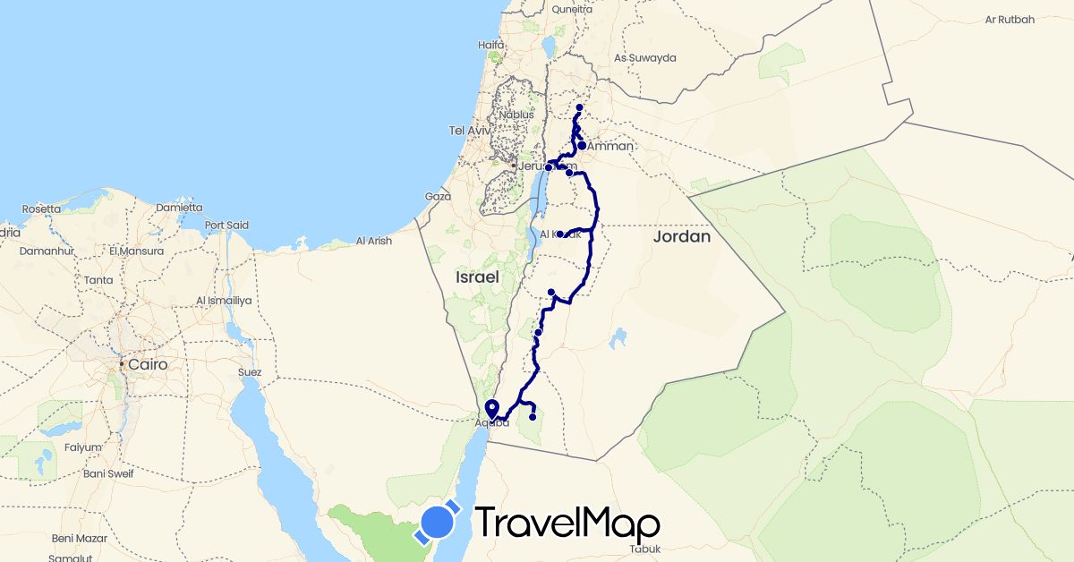 TravelMap itinerary: driving in Jordan (Asia)